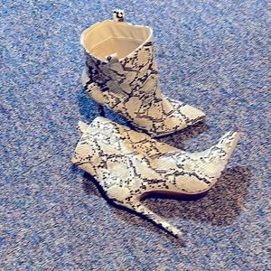 Snake skin booties